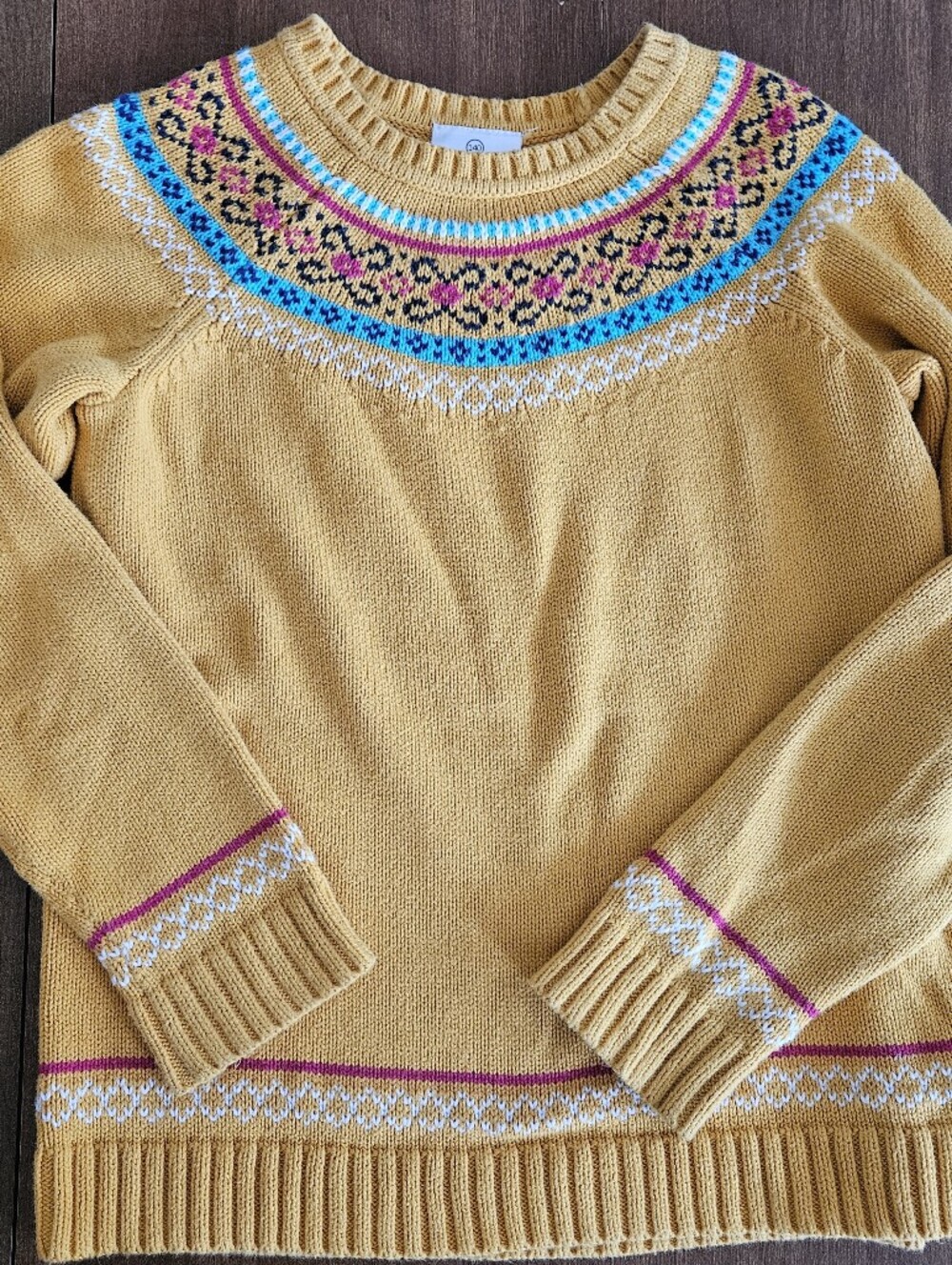 Hanna Andersson Holiday Sweater, Yellow Fair Isle, 10 (140 Cm)